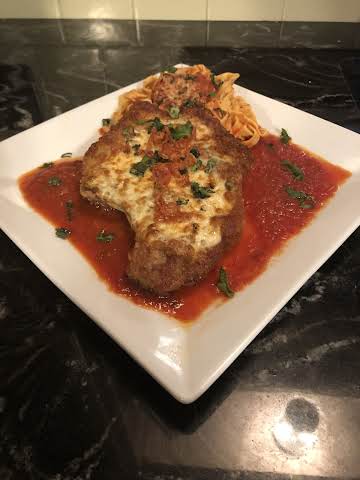 Pork-Chop Parmesan with Prosciutto Crumble