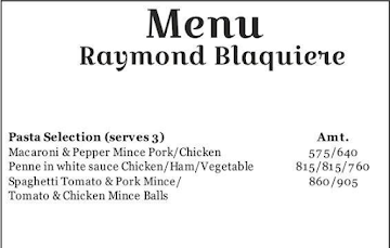 Blaquiere's menu 