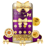 Cover Image of Download Golden Purple Luxury Launcher Theme 🎀 1.1.0 APK