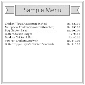 Mr.shawarma menu 
