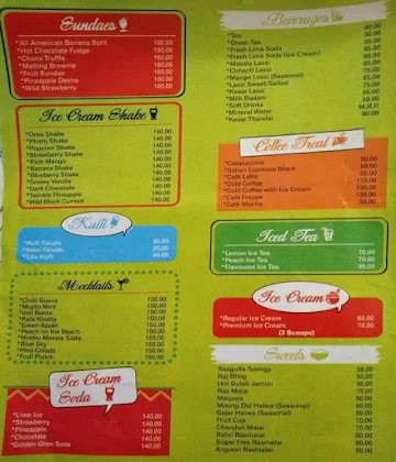 Gopal's menu 