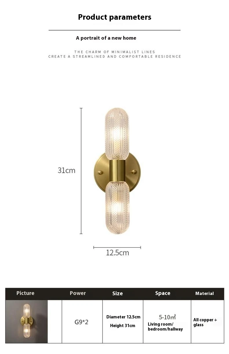 Title 6, Luminária de parede de luxo em cobre pós-modern...