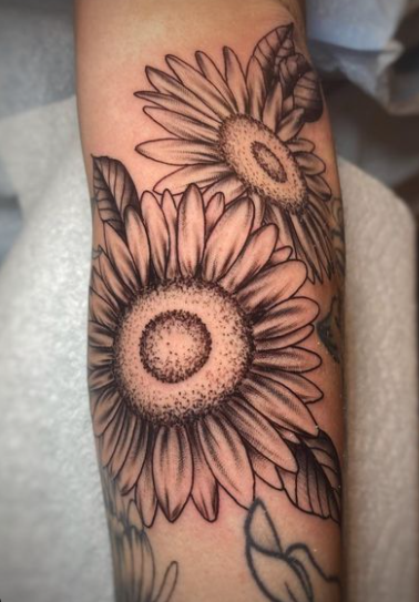 Couple Of Sunflower Tattoo Design