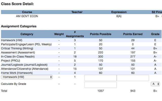 PowerSchool Grade Calculator Preview image 2