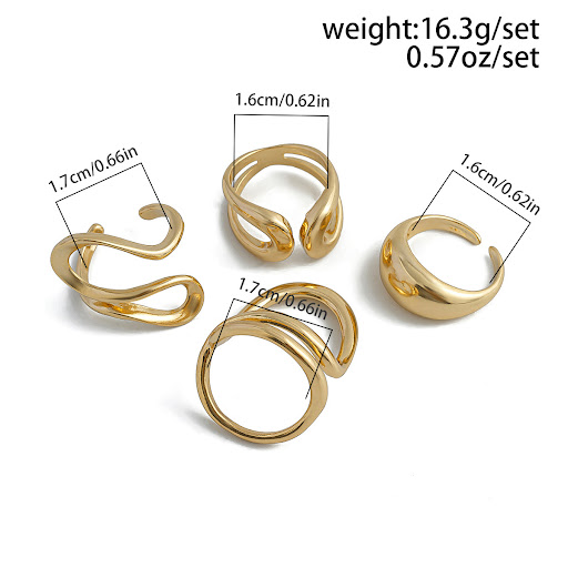 Title 3, Simple and Irregular Lava Open-end Polished Rin...