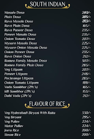 The Romeo's menu 3