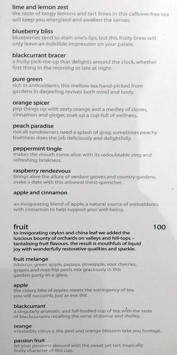 Cha Bar menu 