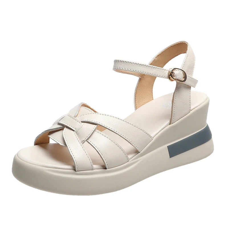 Geweven Platform Sandalen voor Dames met Gesp Stijlvolle Zomerschoenen voor Vrouwen Comfortabel en Modieus Perfect voor Elke Gelegenheid