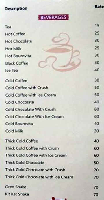 Cafe Durga menu 