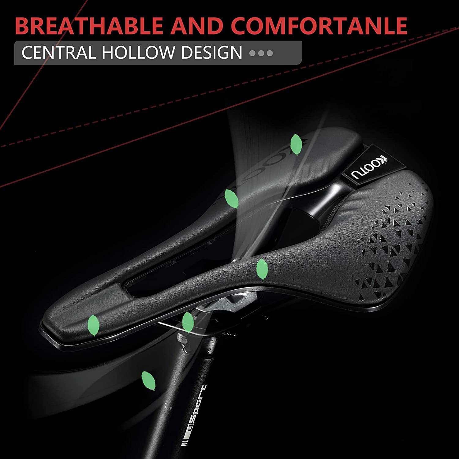 A hard mountain bike saddle ensures optimal pedaling efficiency.