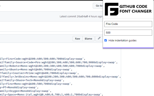 Github Code Font Changer Preview image 5