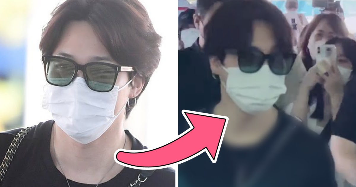 BTS' Jimin poses at airport before departure