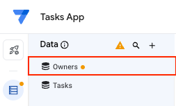 [Owners] テーブルをクリックする