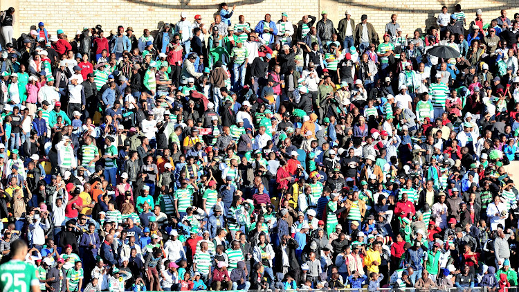 Bloemfontein Celtic fans, seen here in 2018, came in numbers to support Marumo Gallants during their match against SuperSport United at Lucas Moripe Stadium on Friday.