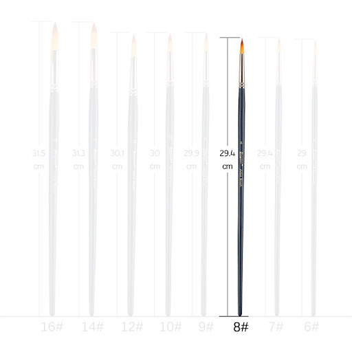 Title 10, Pointed Hook Line Gouache Watercolor Brush Set ...