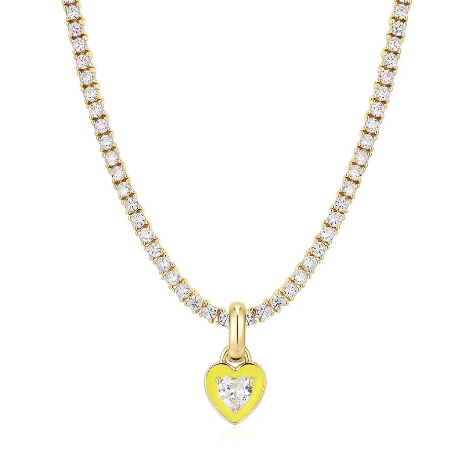 Colar de Tênis Beccarite Feminino com Zircônias Coloridas, Design Charmoso para um Visual Sofisticado em Qualquer Momento