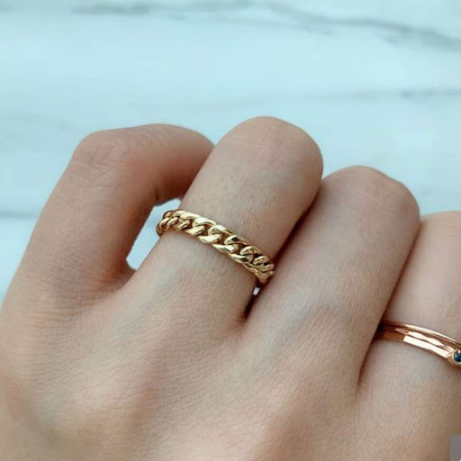 Title 4, European and American Simple Thick Chain Ring f...