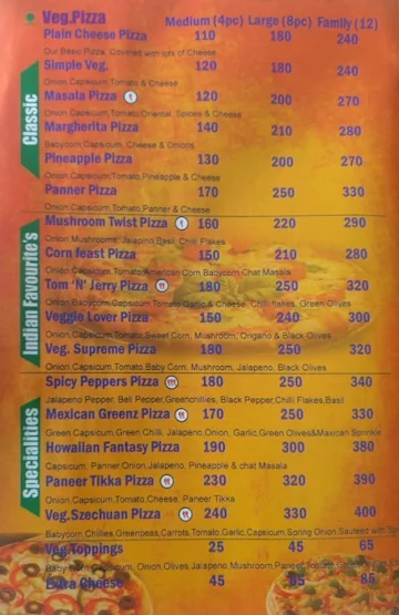 Pizza World menu 