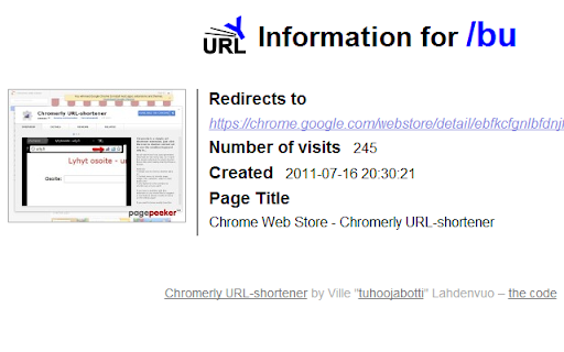 Chromerly URL-shortener