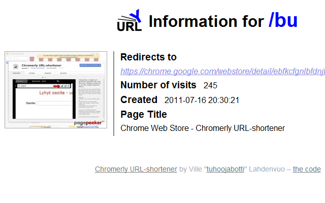 Chromerly URL-shortener Preview image 3