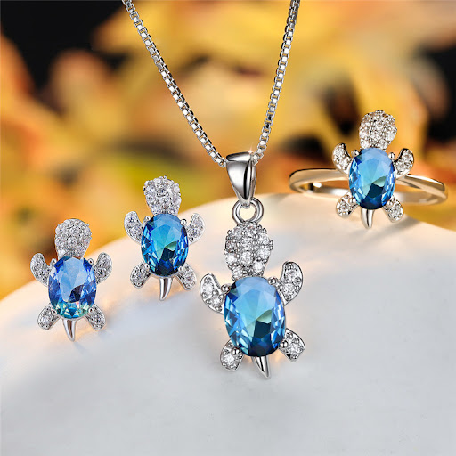 Title 7, Fashion Oval Zircon Pendant Turtle Shape Neckla...