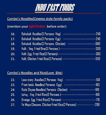 Skml Fast Foods Centre menu 