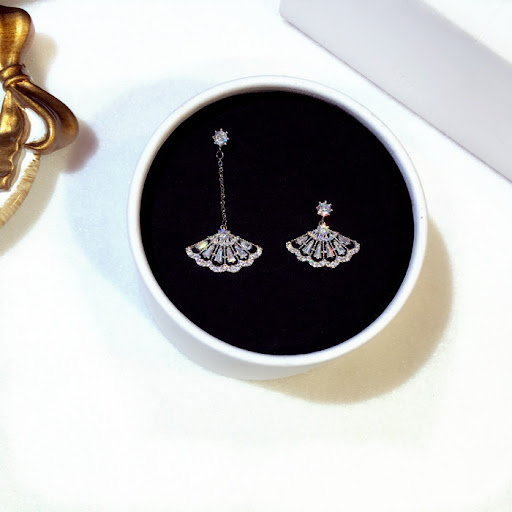 Title 2, Elegant Asymmetry Fan Studs for Women, stylish ...