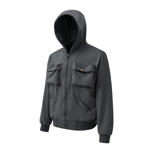 Title 2, Mens Hooded Loose Sweater with Dimensional Pat...