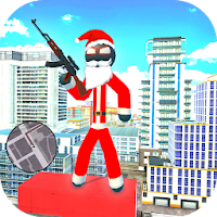 Santa Claus Rope Hero - Santa Stickman Gangstar 3D