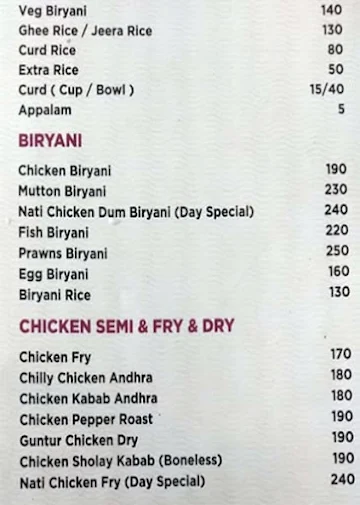 Ambari Gardenia menu 