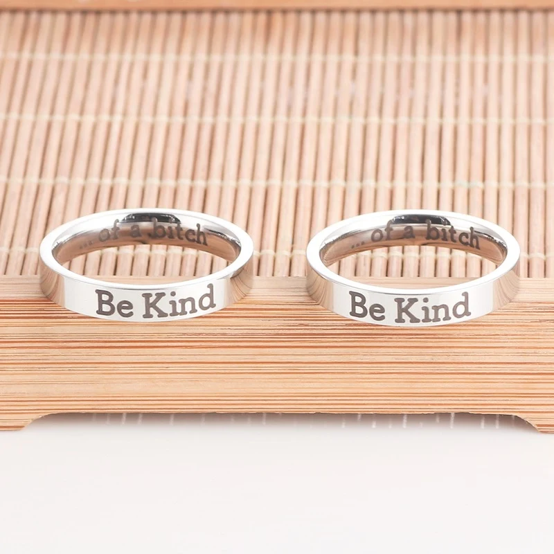 Title 15, Bague BeKind en acier titane pour couples, styl...
