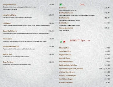 Citrus - Hotel Simran menu 