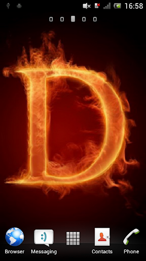 Fiery letter D Live Wallpaper