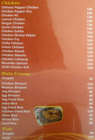 Maruthi Pg menu 2