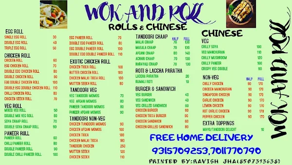 Wok And Roll menu 