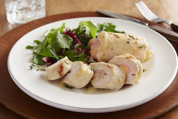 Grilled Ham- and Swiss-Stuffed Chicken Breasts