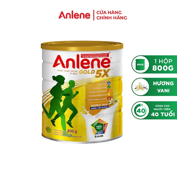 Sữa Bột Anlene Gold 5X Hương Vani Lon 800G/Lon