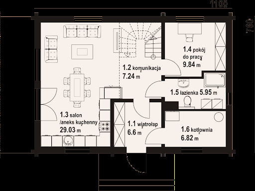 Żarki a3 dw - Rzut parteru