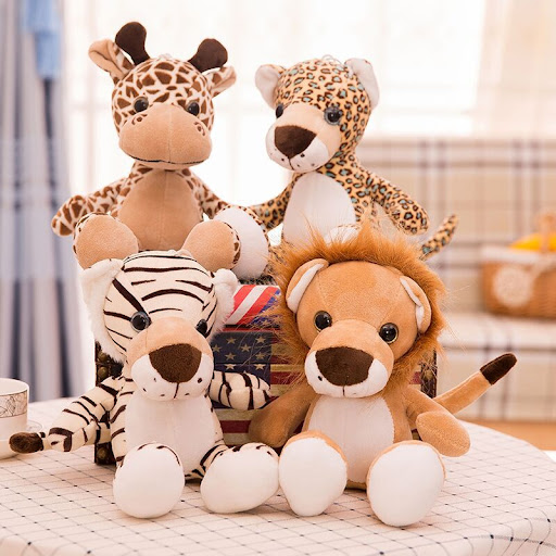 Title 3, Forest Animal Jungle Plush Toy Lion, soft and c...