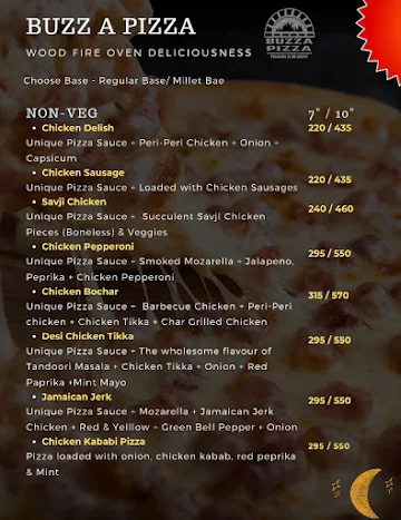 Buzz A Pizza Wood - Fired Oven Pizza menu 