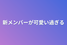 新メンバーが可愛い過ぎる