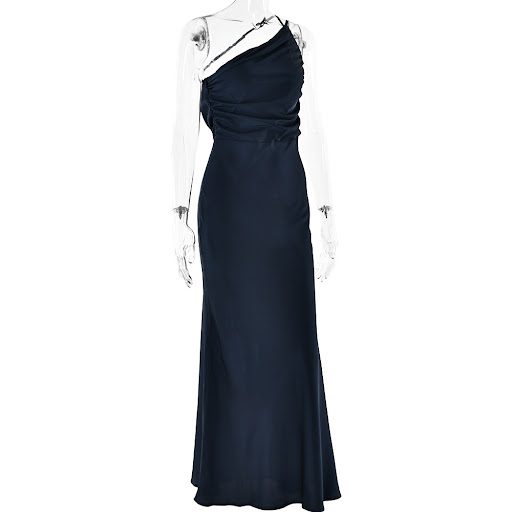 Title 23, New Dress One-shoulder Pleated Backless Sleeveless