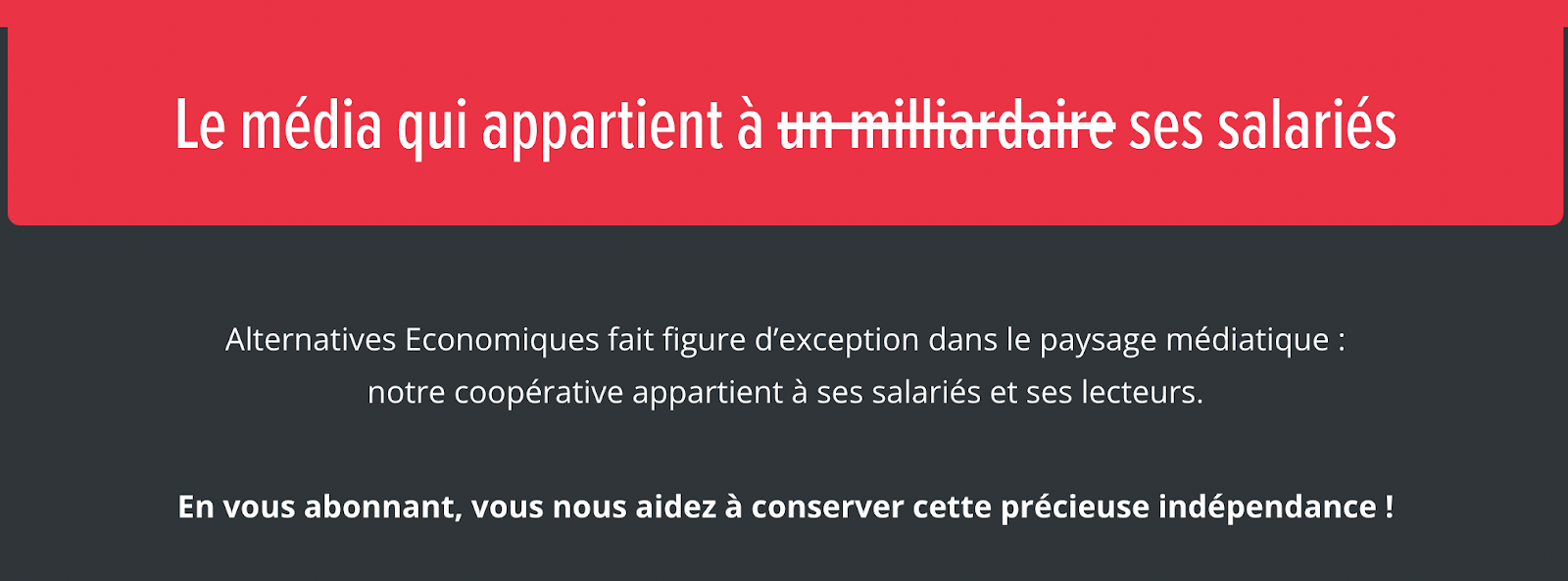 alternatives economiques value proposition