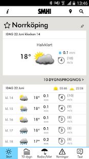 SMHI Väder screenshot for Android