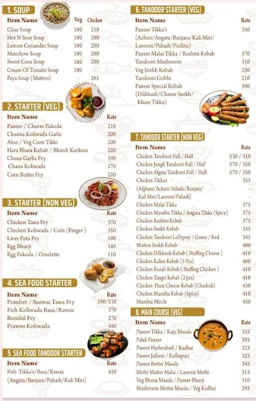 Amba Fine Dine menu 