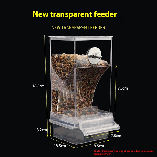 Title 10, Transparent automatic plug-in bird food contain...