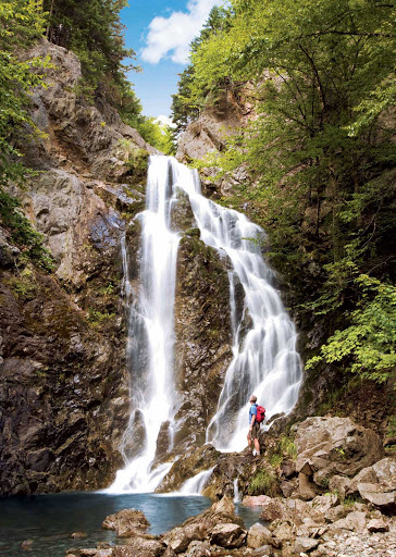 A waterfall at Fundy National Park, northeast of Saint John, New Brunswick. 