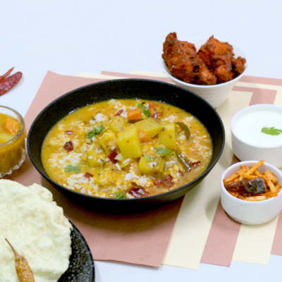 Sambar Rice And Bangalore Kebab Fry Rice Bowl