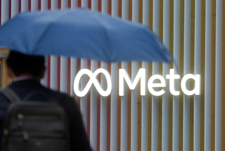 The logo of Meta Platforms in Davos, Switzerland, May 22 2022. Picture: REUTERS/ARND WIEGERMANN