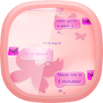 GO SMS Pink Butterflies Apk